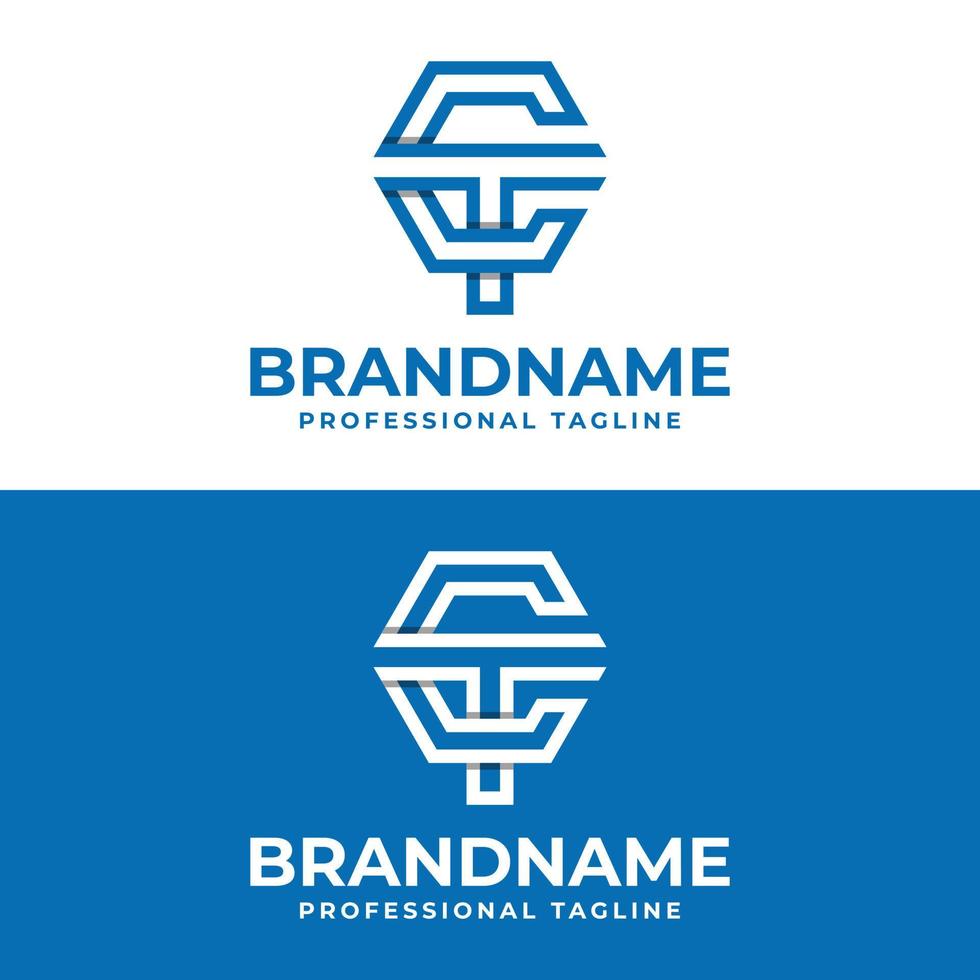 Letter CT or TC Monogram Logo, suitable for any business with CT or TC initials. vector