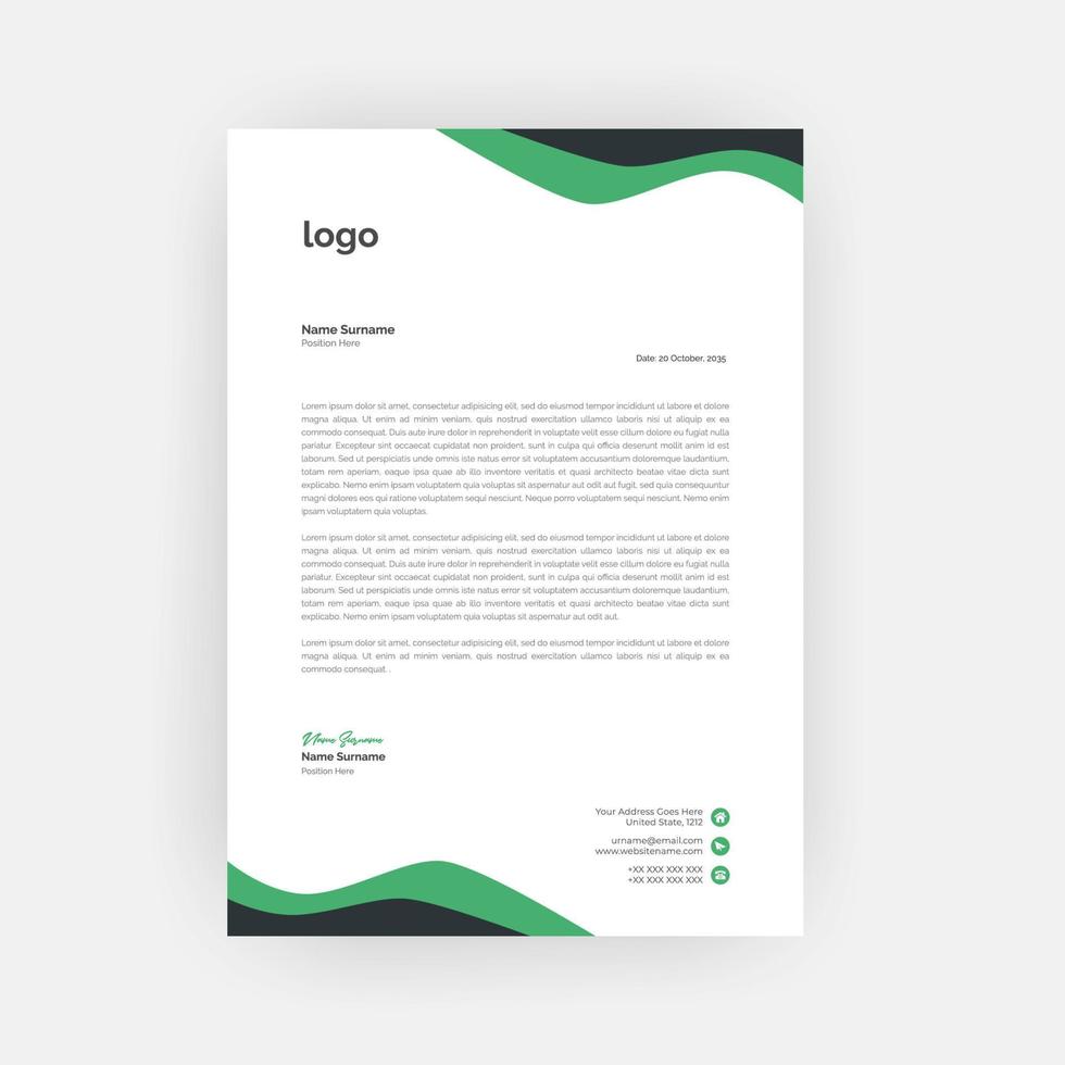 Business corporate Letterhead Template Design vector