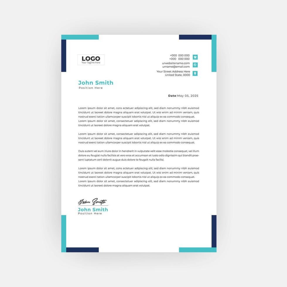 Business Style Letterhead Template Design vector