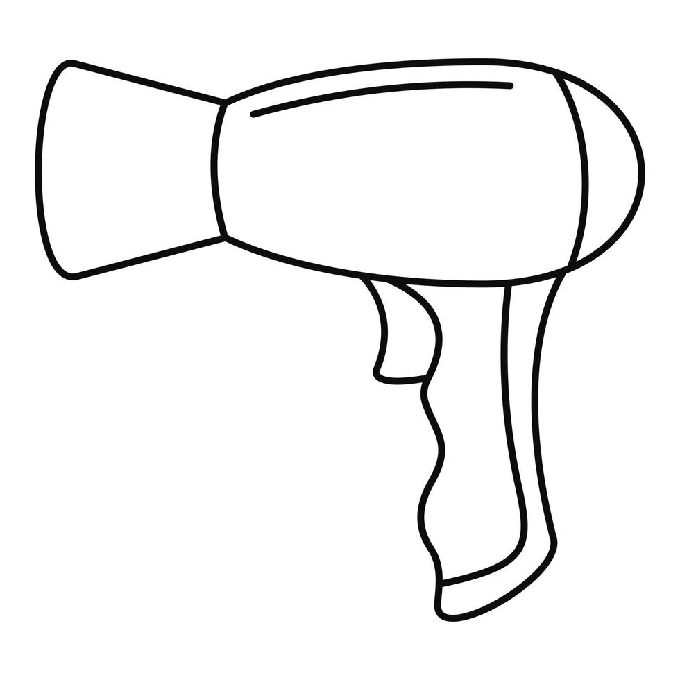 Modern hair dryer icon, outline style vector