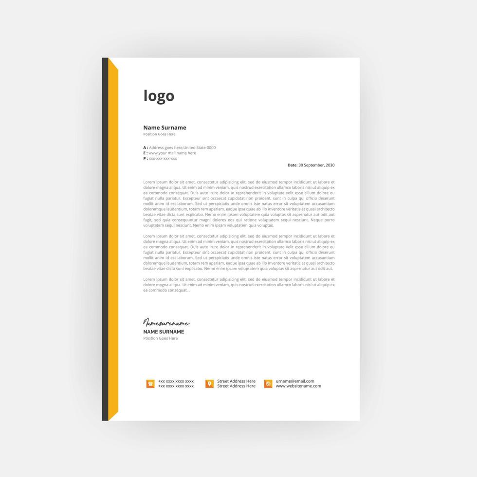 Business corporate Letterhead Template Design vector