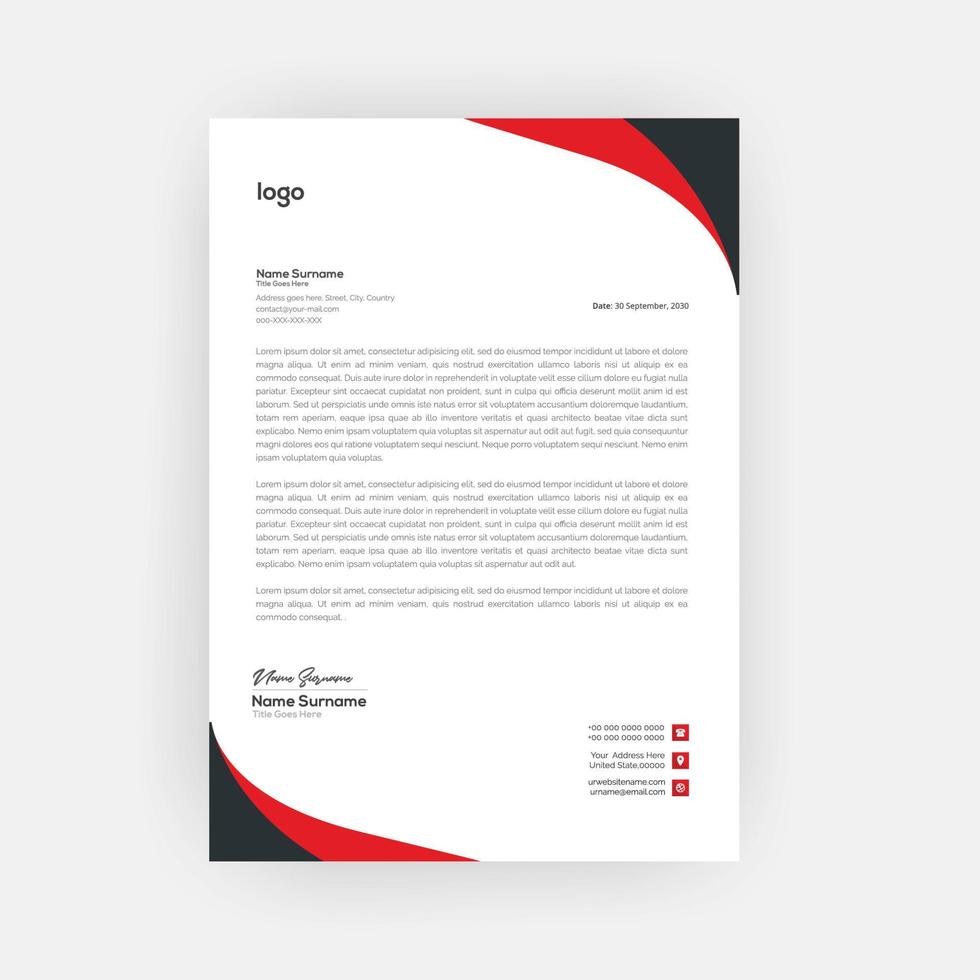 Corporate Letterhead Template Design vector