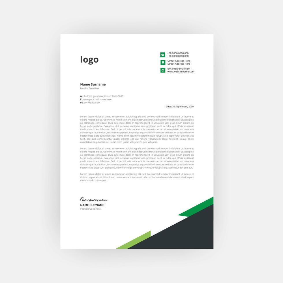 Business corporate Letterhead Template Design vector