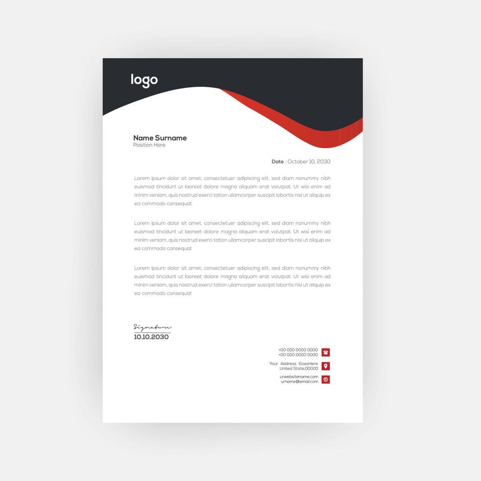 Corporate Letterhead Template Design vector