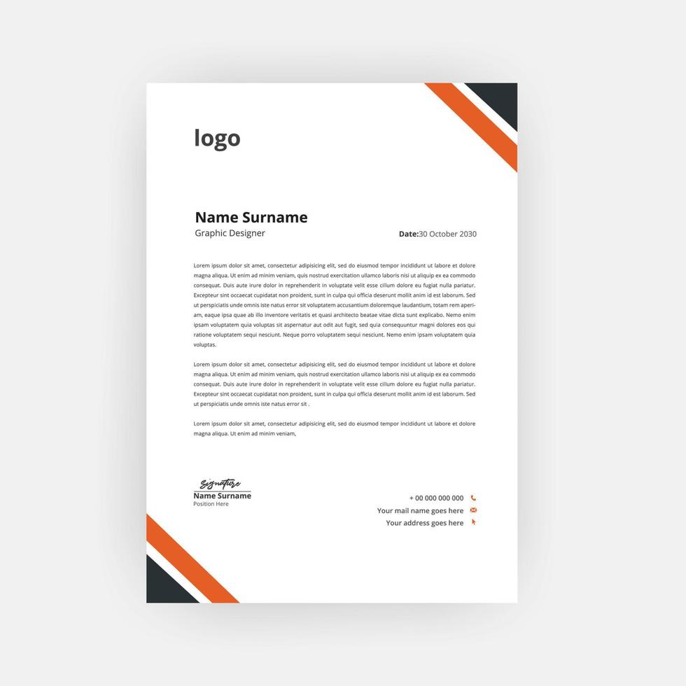 Business corporate Letterhead Template Design vector