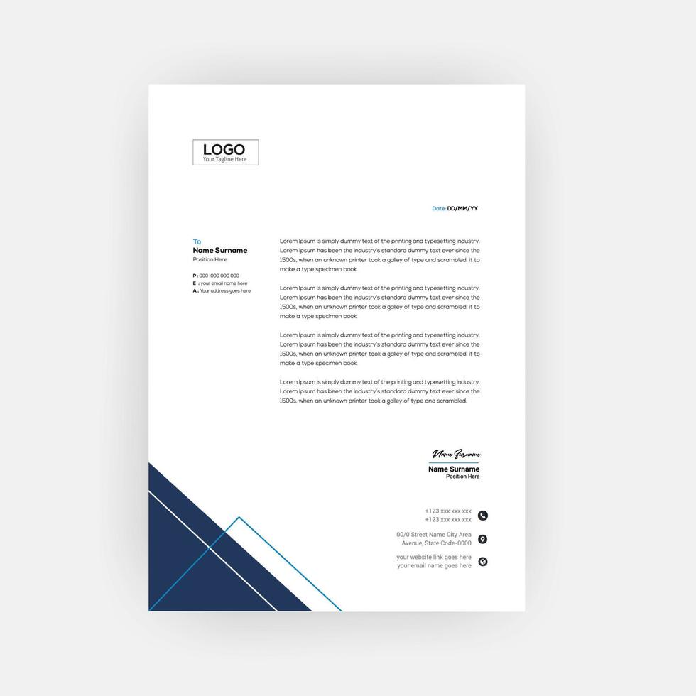 Business corporate Letterhead Template Design vector