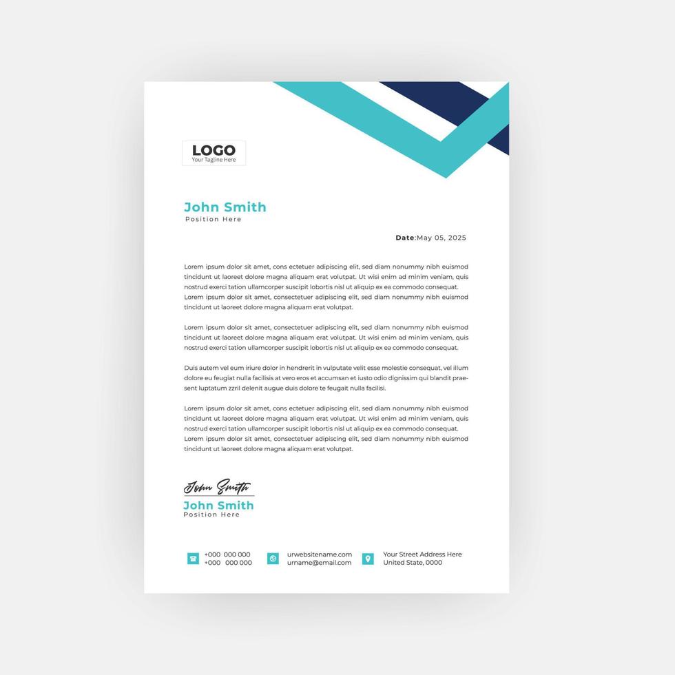 Corporate Letterhead Template Design vector