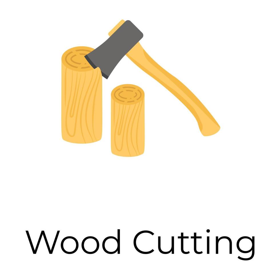 Trendy Wood Cutting vector