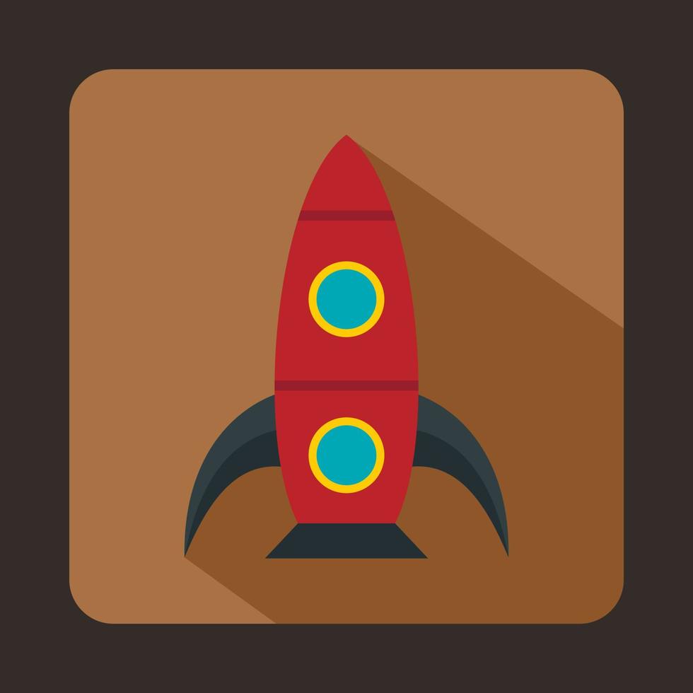 Rocket icon, flat style vector