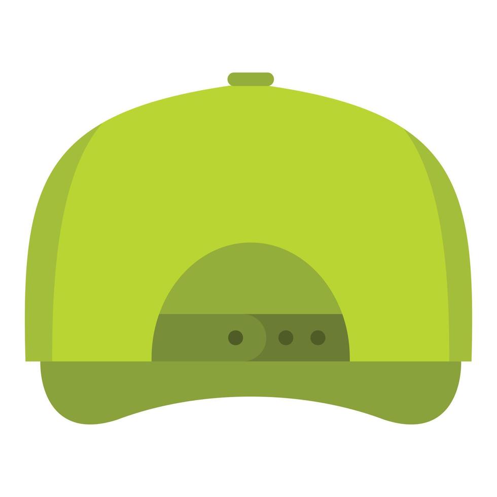 icono de espalda de gorra de béisbol, estilo plano. vector