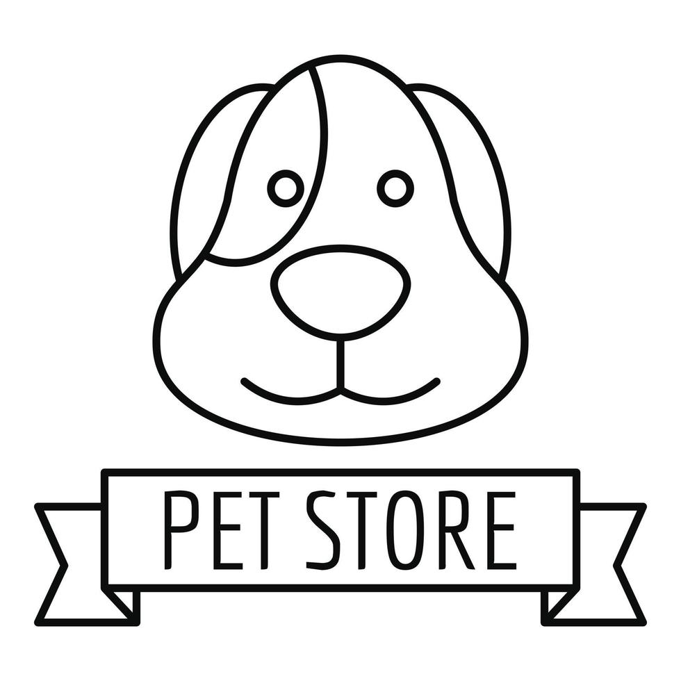 Puppy dog store logo, outline style vector