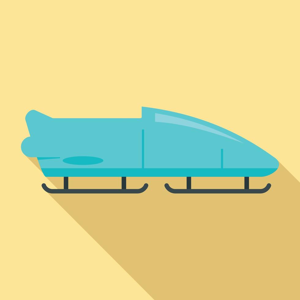 Bobsleigh icon, flat style vector