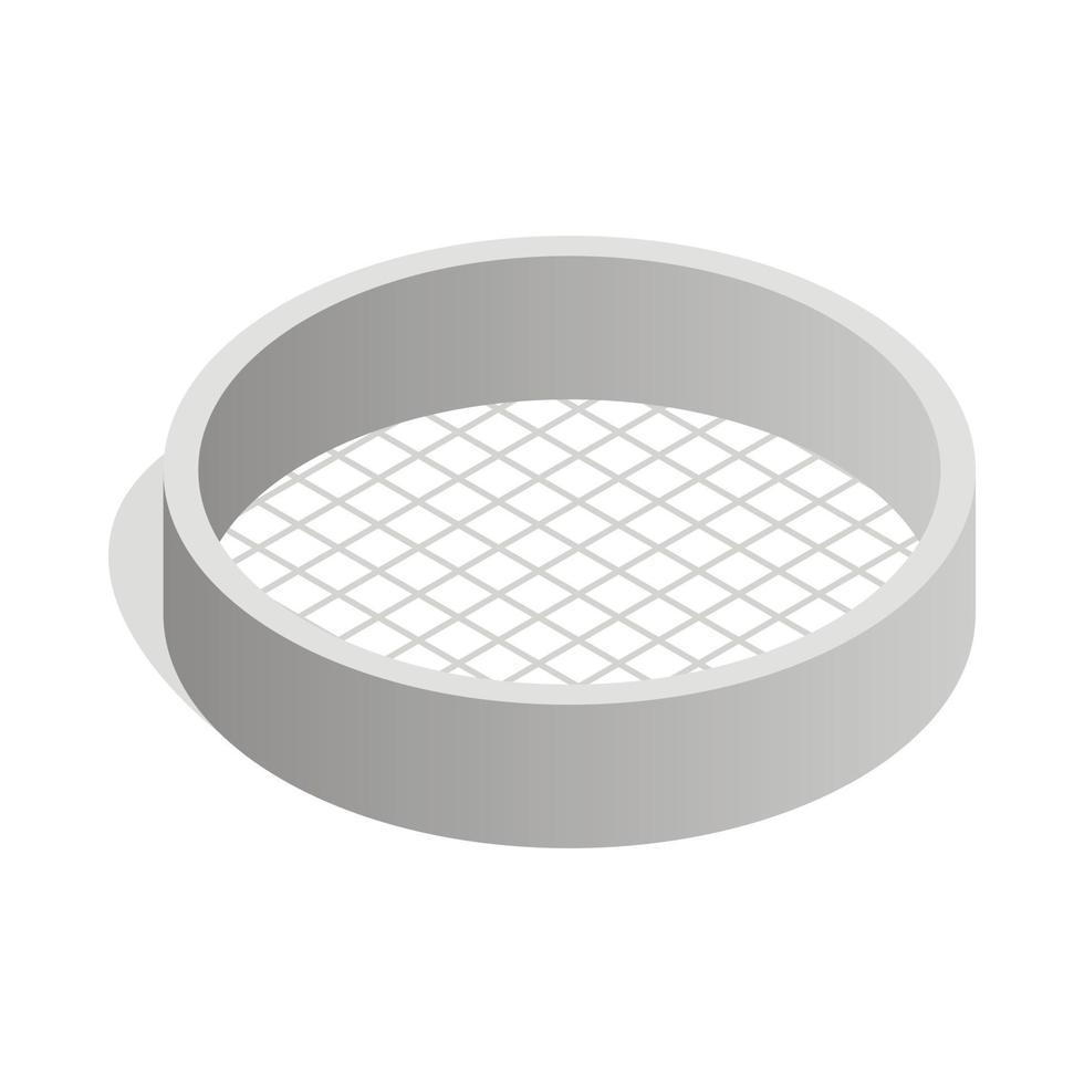 Sieve icon, isometric 3d style vector