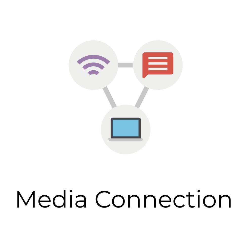 Trendy Media Connection vector