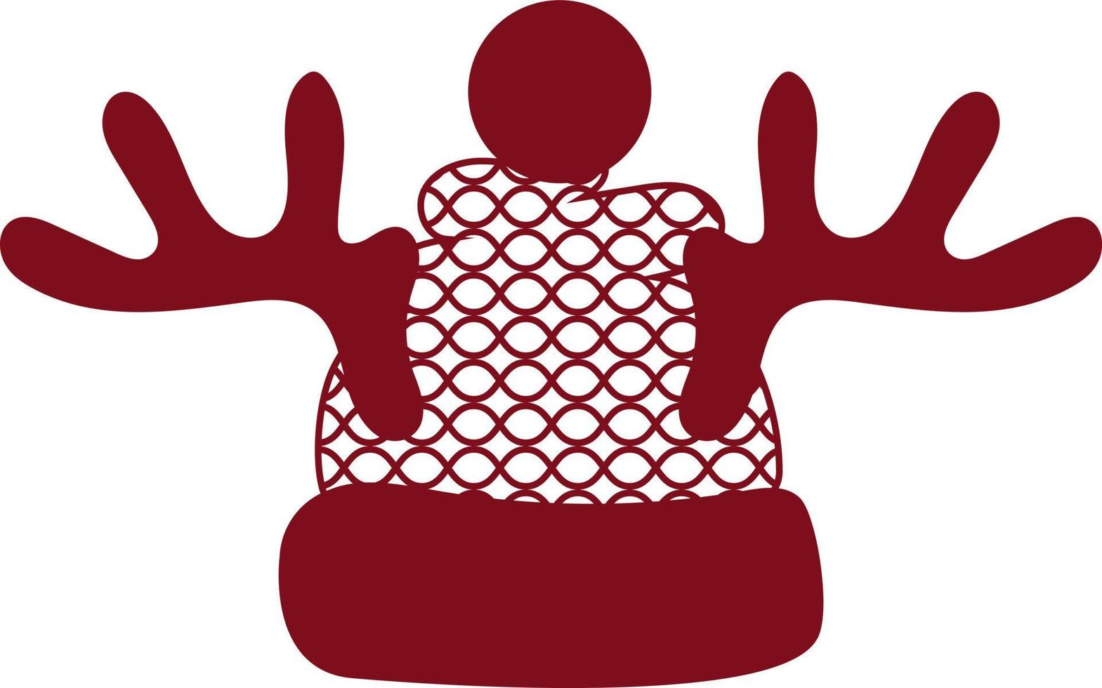 Hat winter burgundy Christmas with horns vector