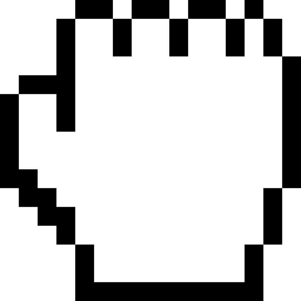 Internet icon clenched hand take pixel style. vector