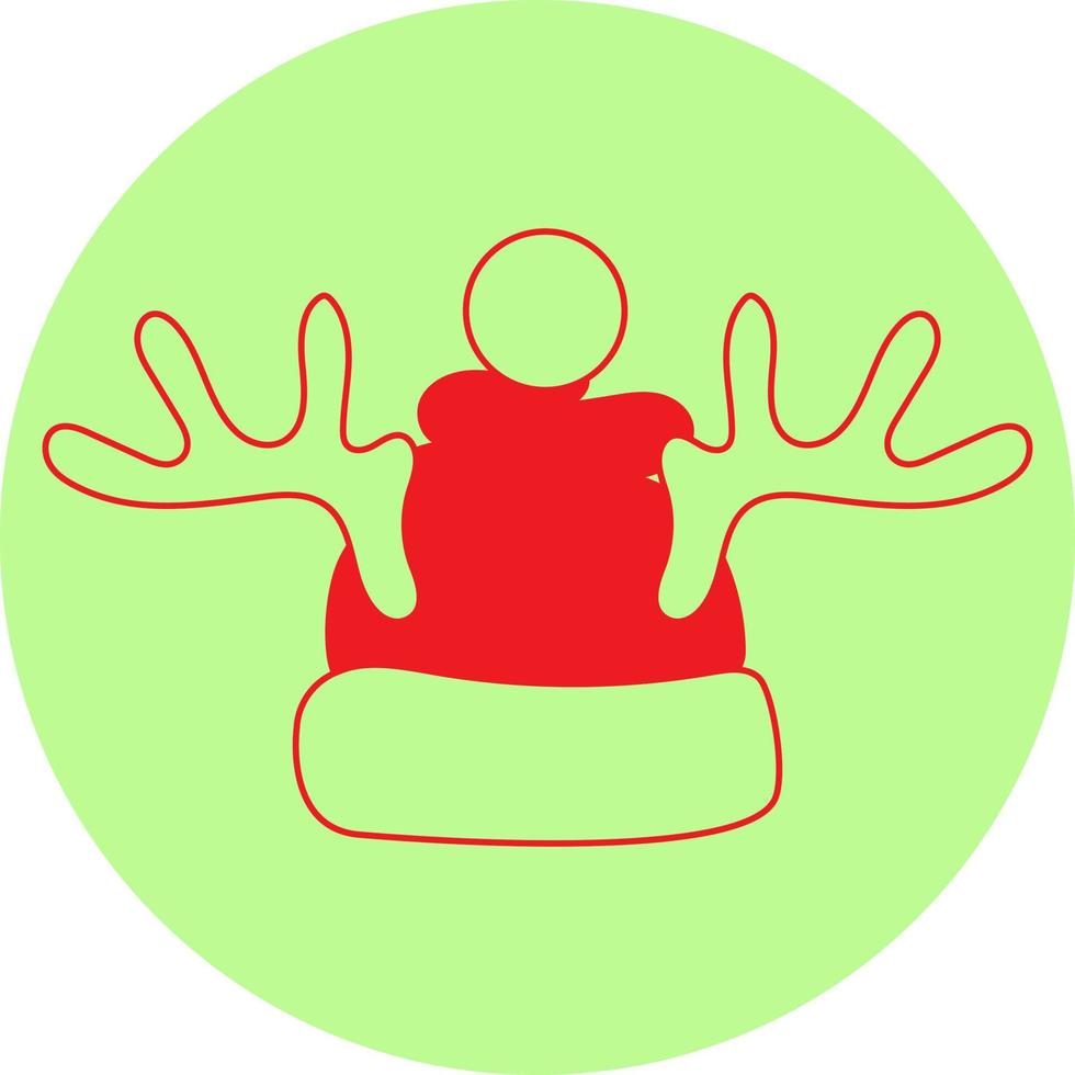 Winter red Christmas hat with horns. vector