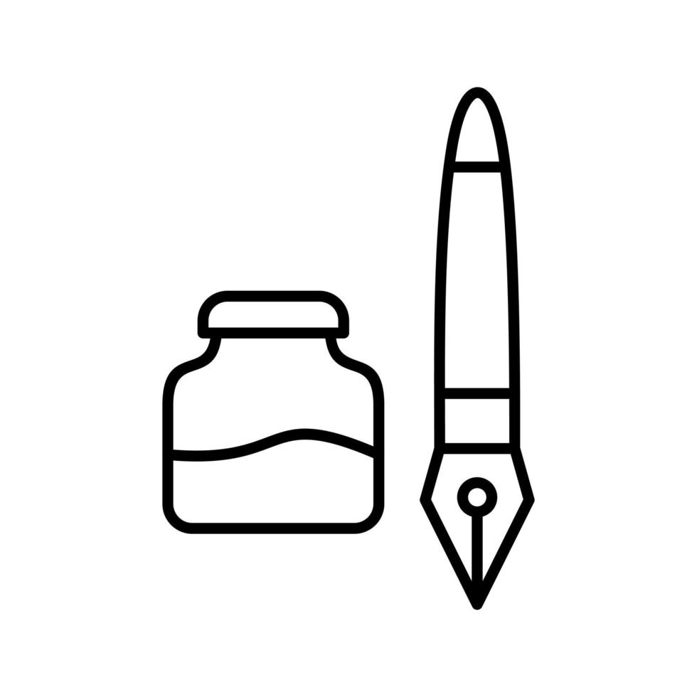 icono de vector de tinta y pluma