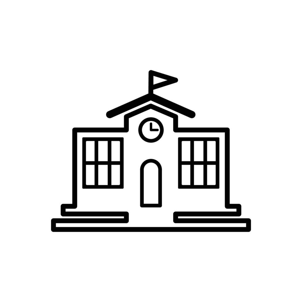 plantilla de diseño de vector de icono de edificio de escuela