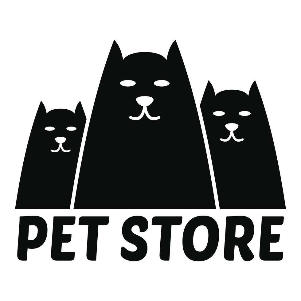 Cat store logo, simple style vector