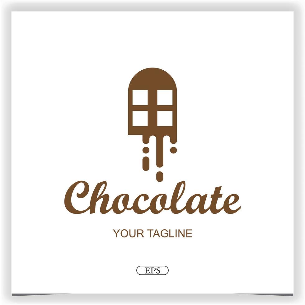 ventana chocolate logo diseño premium elegante plantilla vector eps 10