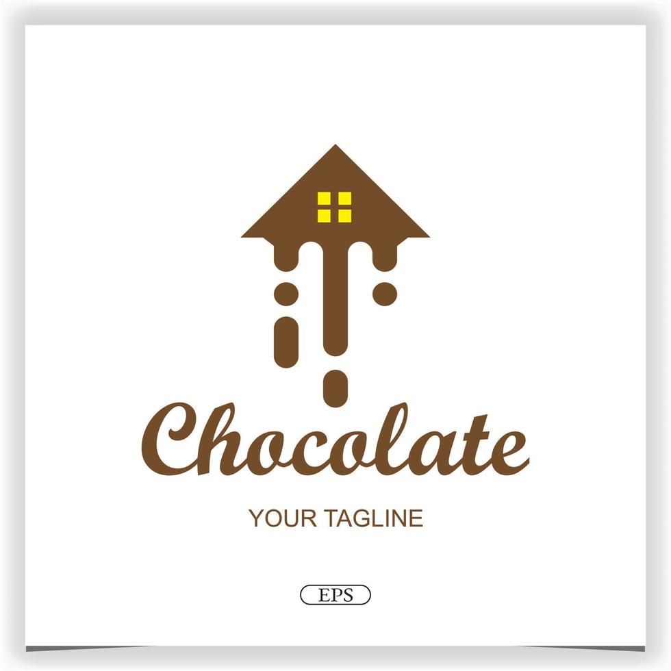 diseño de logotipo de casa de chocolate plantilla elegante premium vector eps 10
