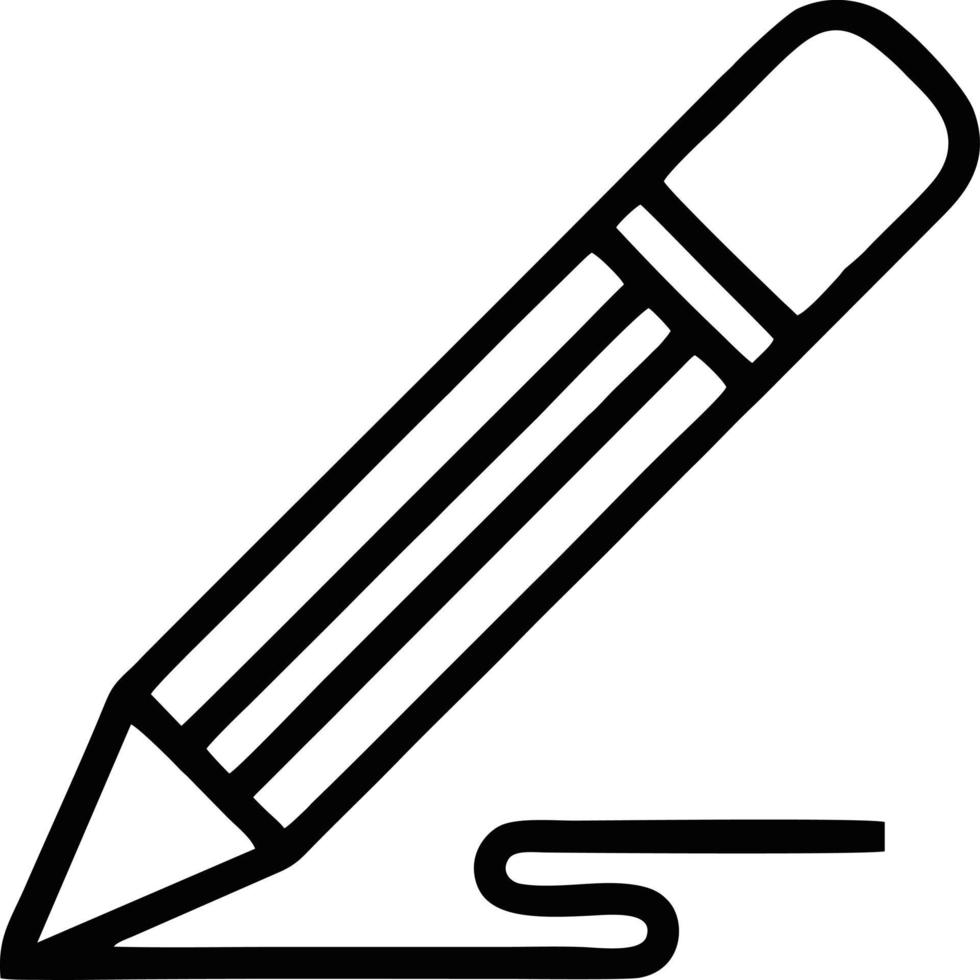 pencil icon in black vector image, illustration of pencil in black on white background, a pen design on a white background