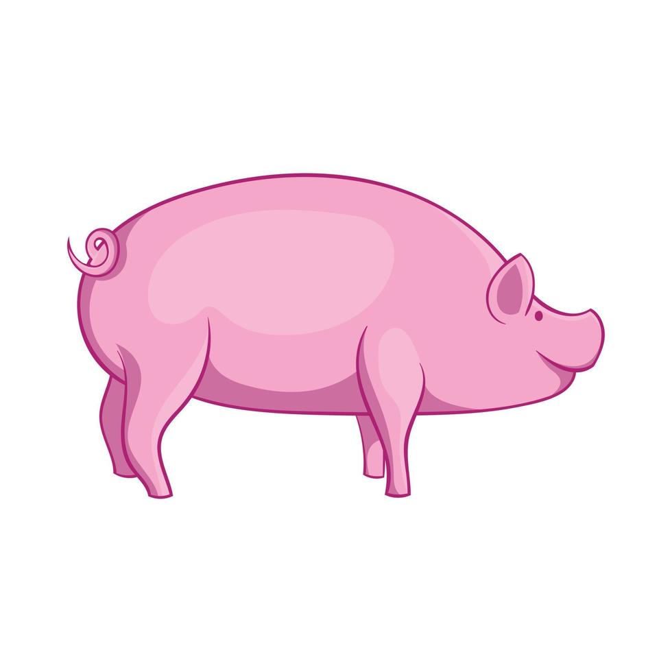Pig icon, cartoon style vector