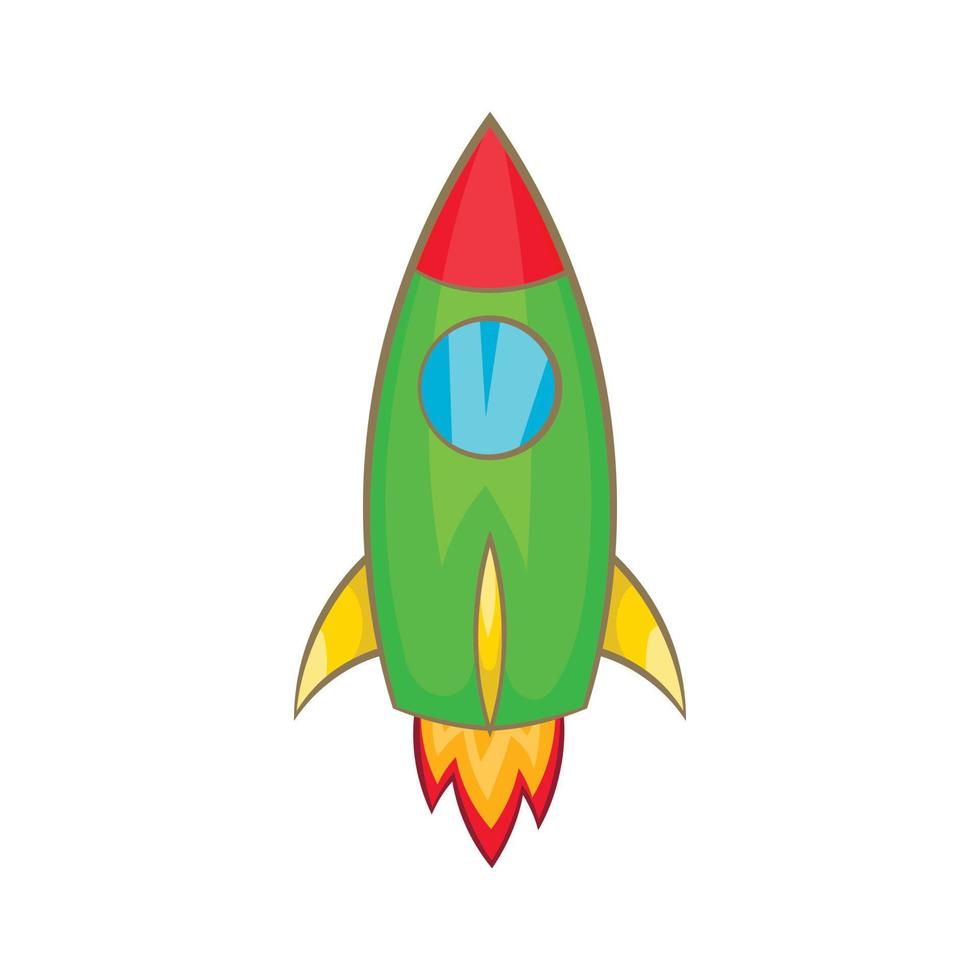 Rocket icon, cartoon style vector