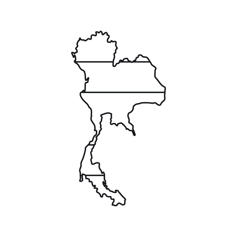 Thailand map icon, outline style vector