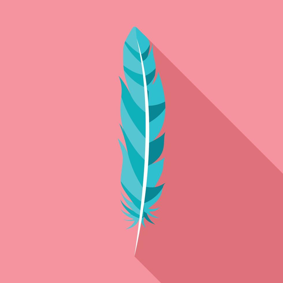 Floating feather icon, flat style vector