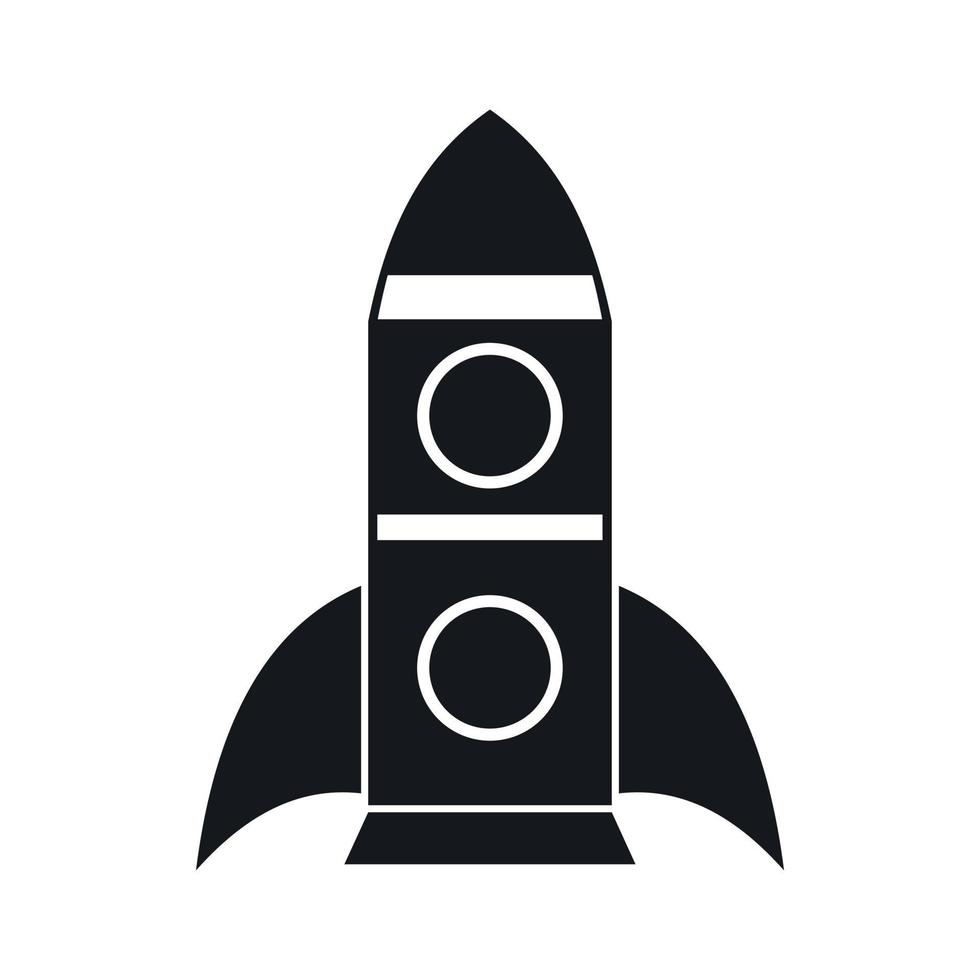 Rocket icon, simple style vector