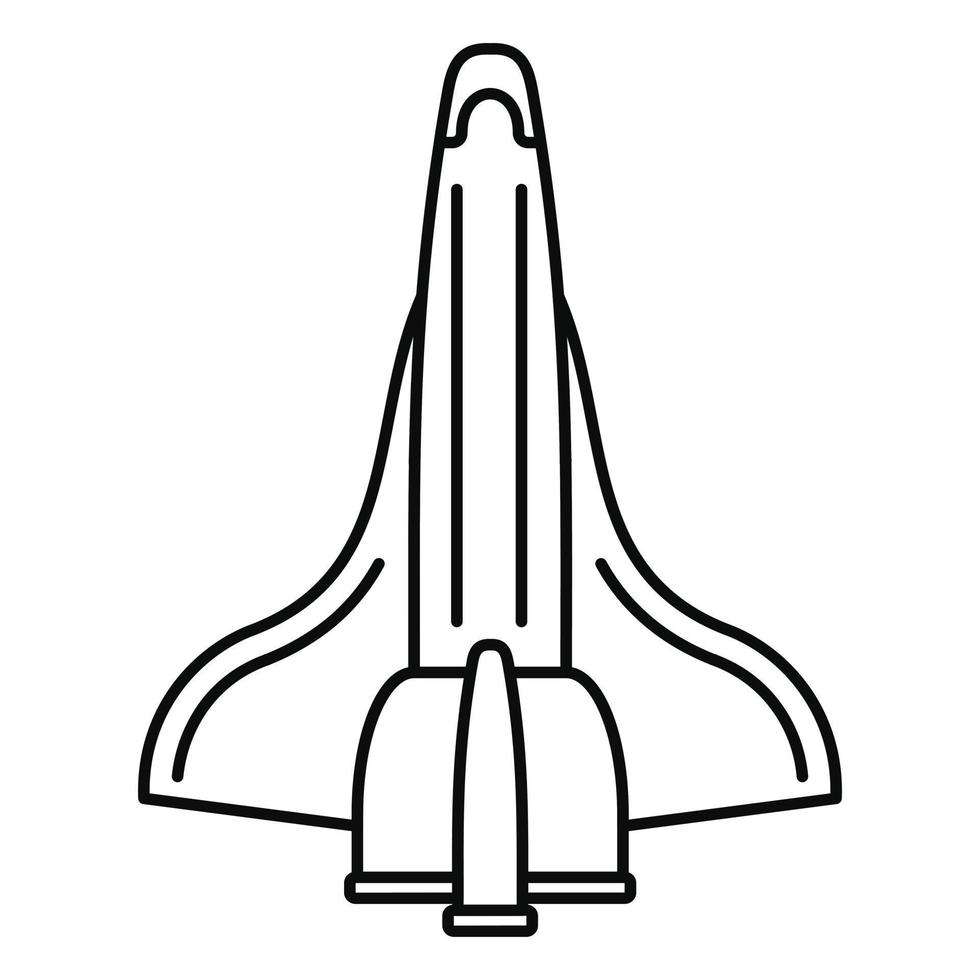 Spaceship icon, outline style vector
