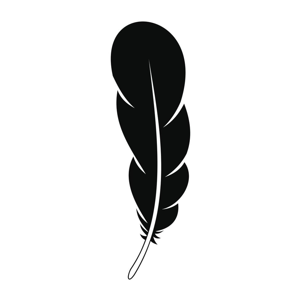 Animal feather icon, simple style vector