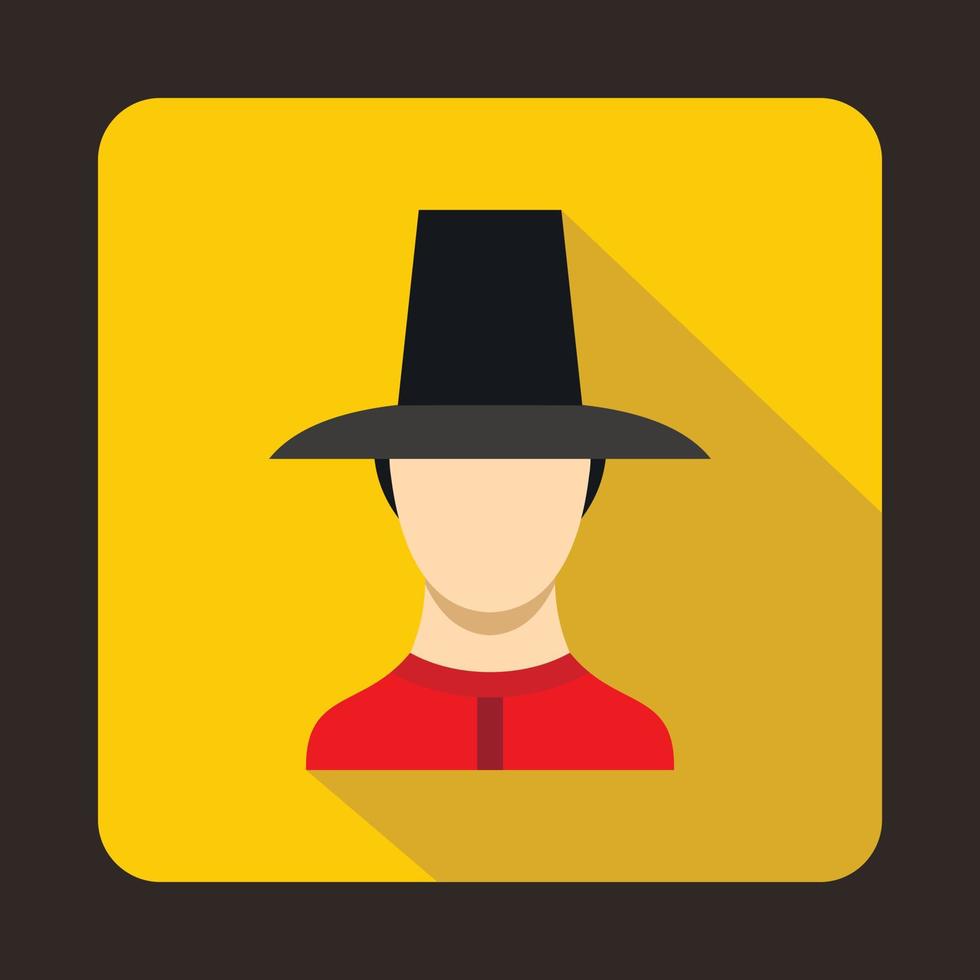 Traditional soldier uniform, South Korea icon vector