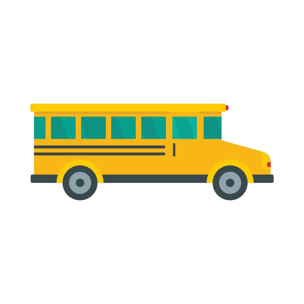 Side view of school bus icon, flat style vector