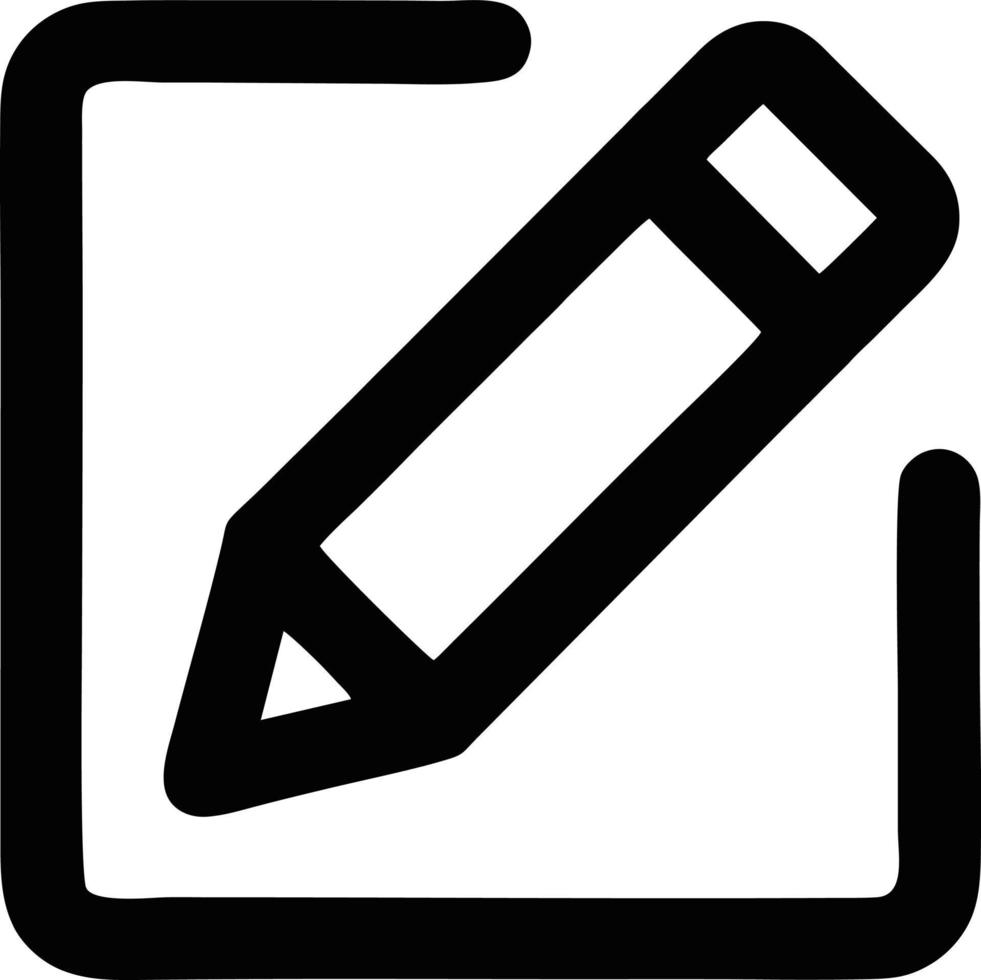 pencil icon in black vector image, illustration of pencil in black on white background, a pen design on a white background