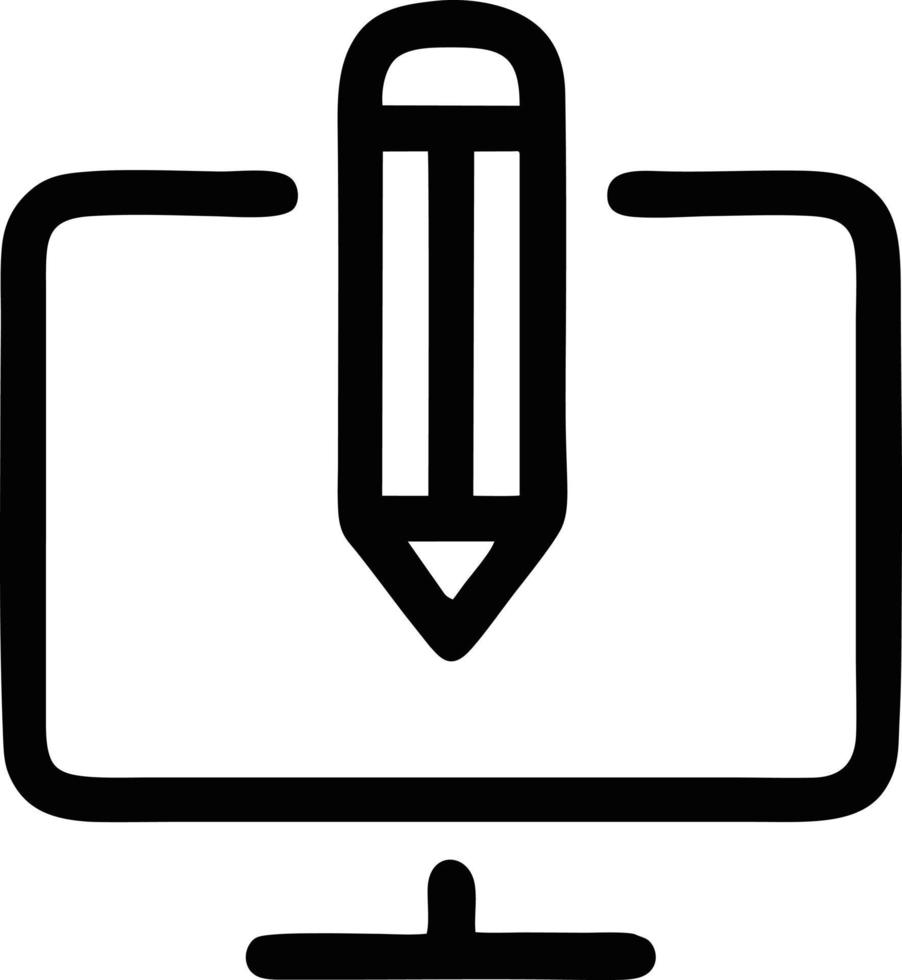 pencil icon in black vector image, illustration of pencil in black on white background, a pen design on a white background