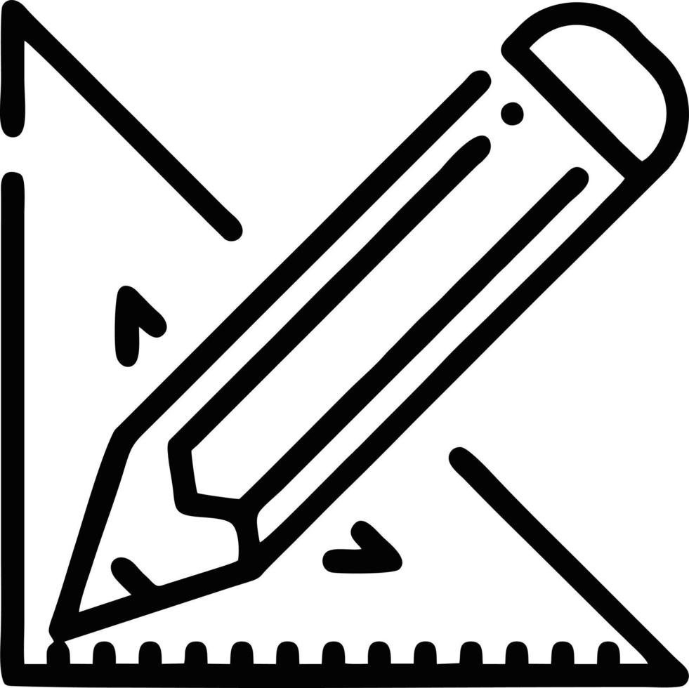 pencil icon in black vector image, illustration of pencil in black on white background, a pen design on a white background