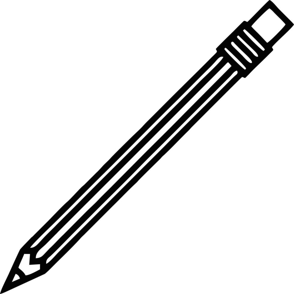 pencil icon in black vector image, illustration of pencil in black on white background, a pen design on a white background