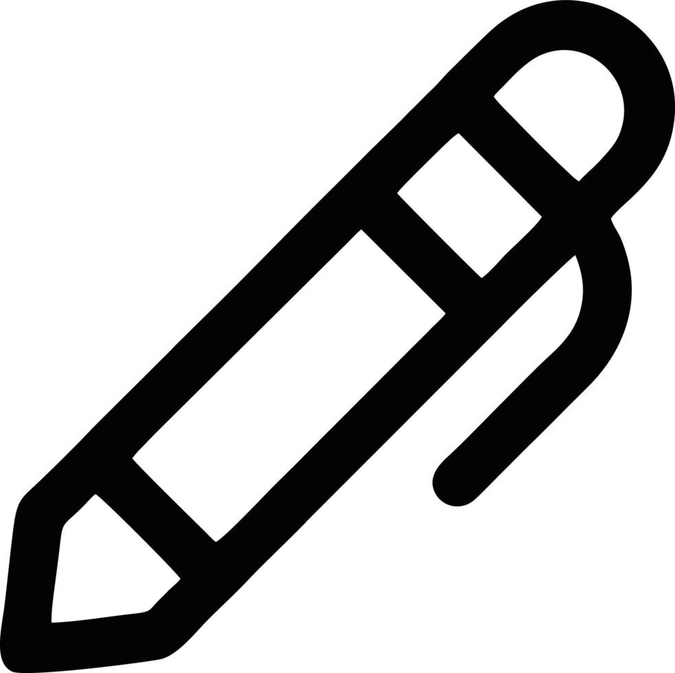 pencil icon in black vector image, illustration of pencil in black on white background, a pen design on a white background