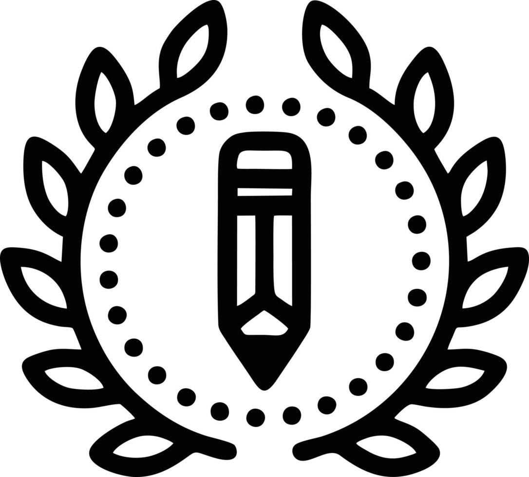 pencil icon in black vector image, illustration of pencil in black on white background, a pen design on a white background