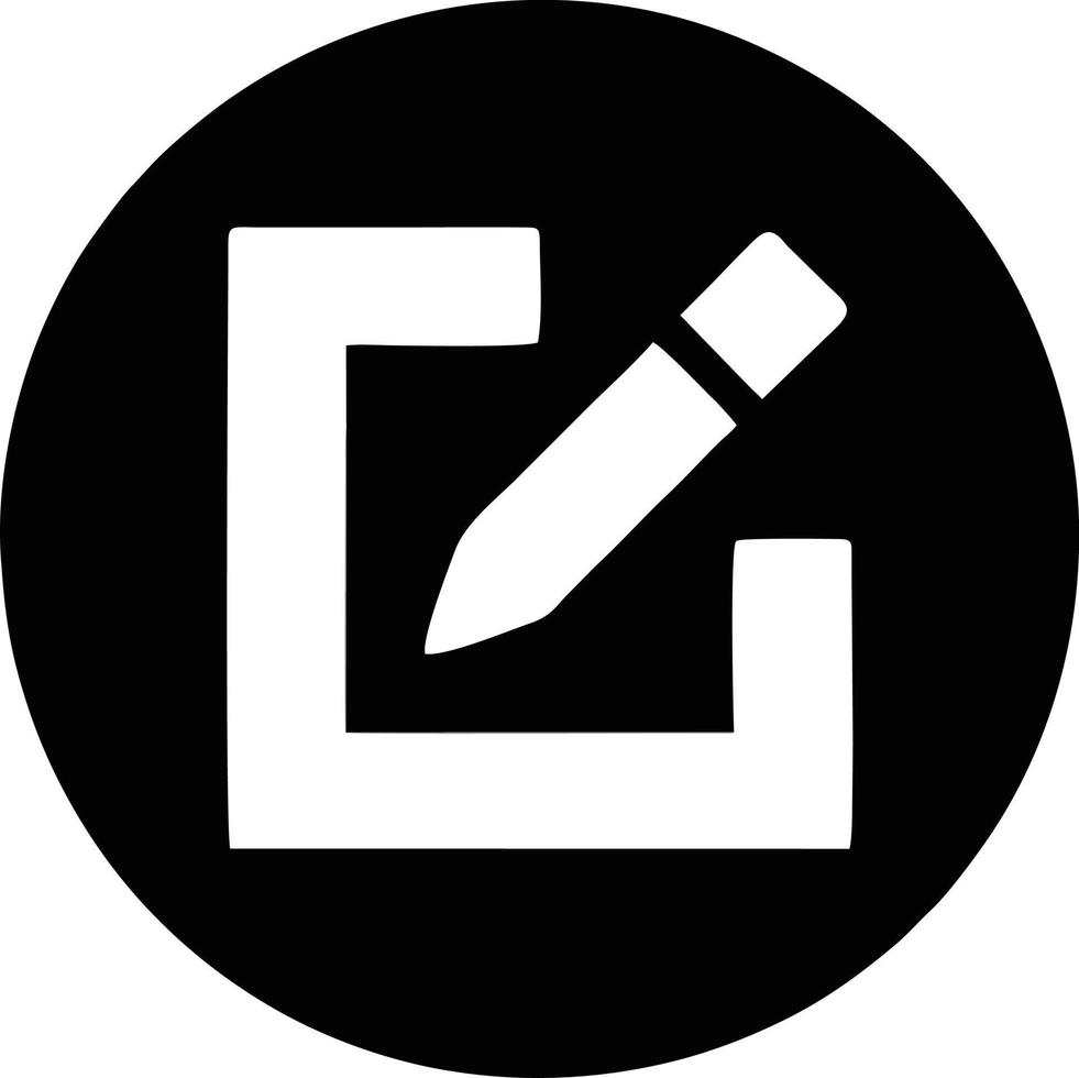 pencil icon in black vector image, illustration of pencil in black on white background, a pen design on a white background