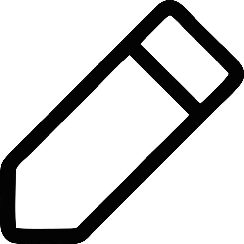 pencil icon in black vector image, illustration of pencil in black on white background, a pen design on a white background