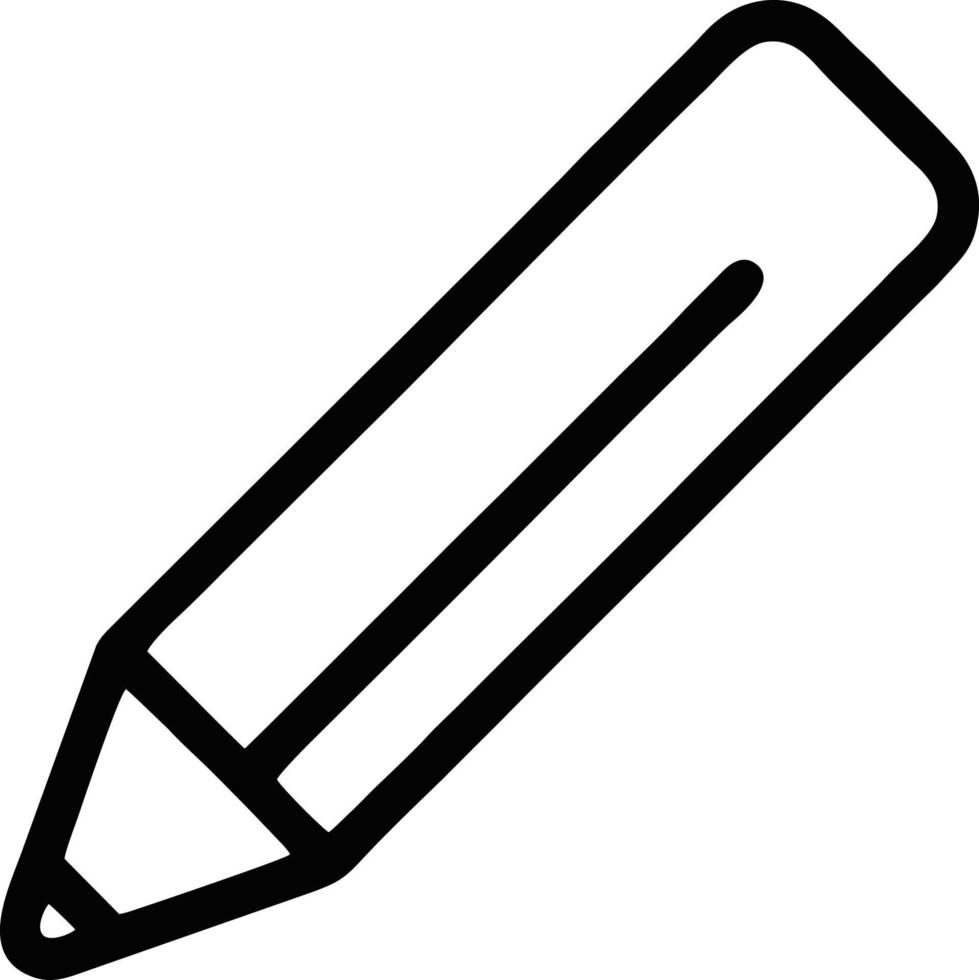 pencil icon in black vector image, illustration of pencil in black on white background, a pen design on a white background