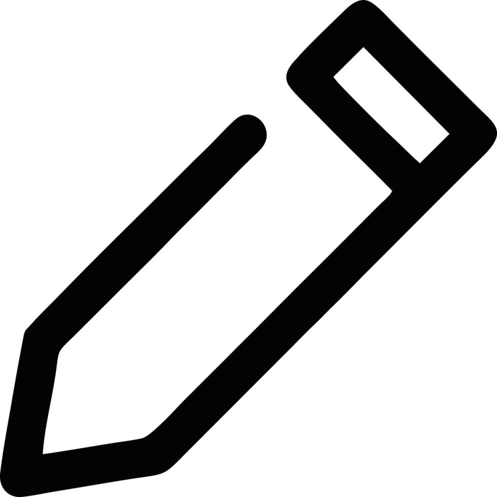 pencil icon in black vector image, illustration of pencil in black on white background, a pen design on a white background