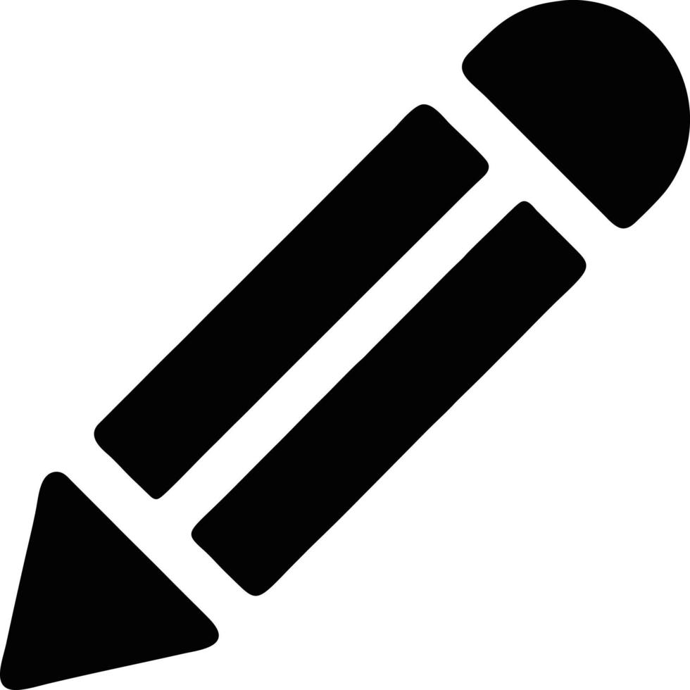 pencil icon in black vector image, illustration of pencil in black on white background, a pen design on a white background