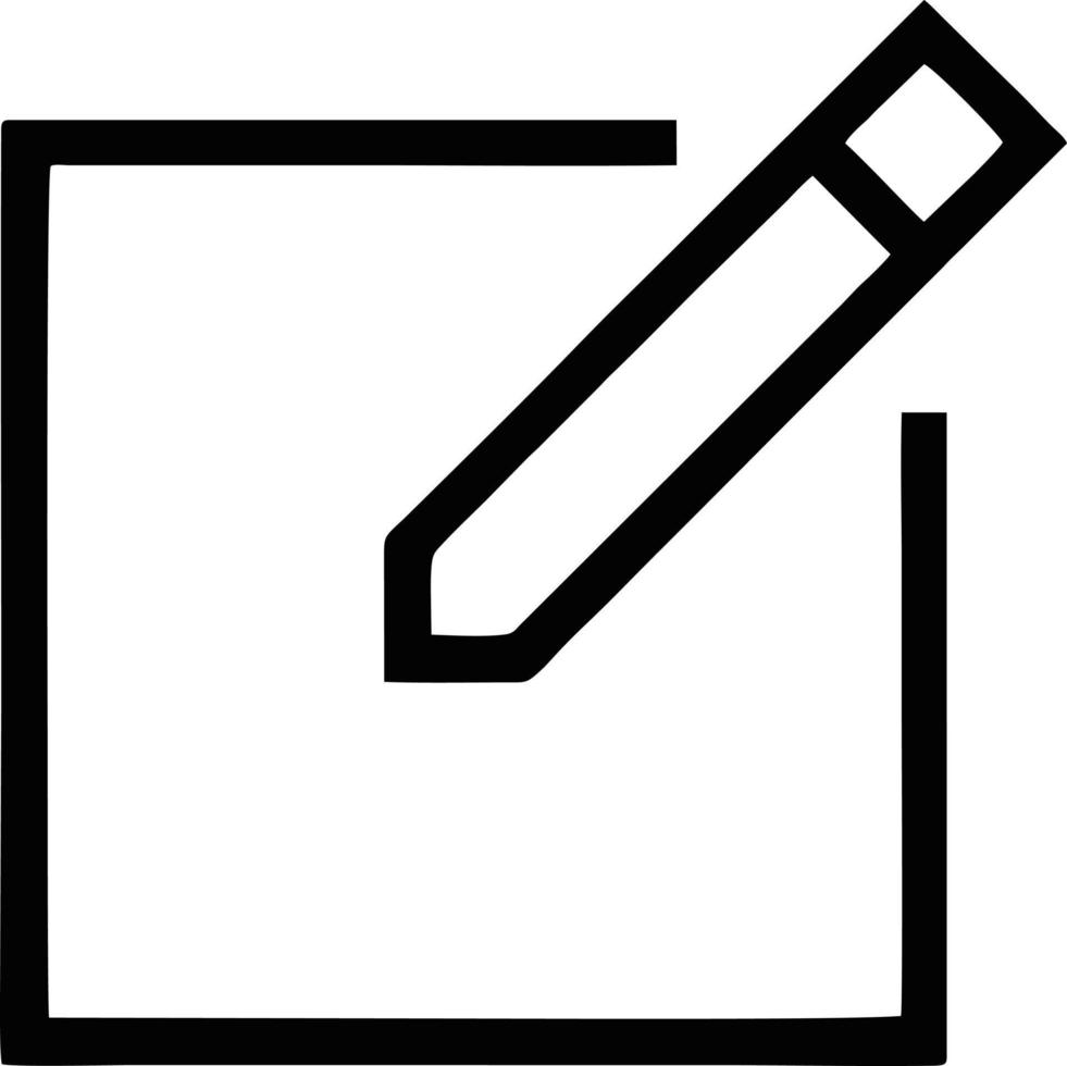 pencil icon in black vector image, illustration of pencil in black on white background, a pen design on a white background