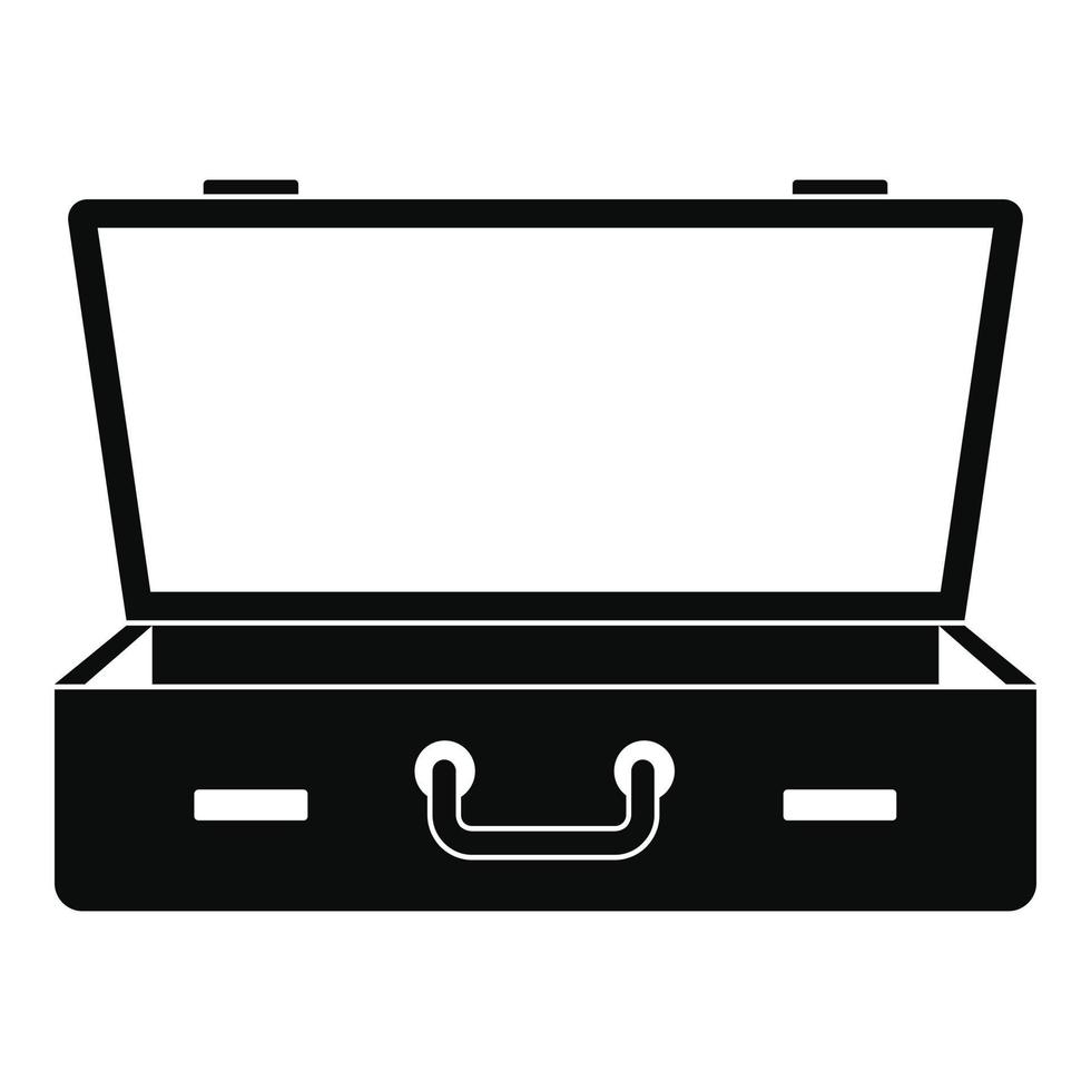 Leather suitcase icon, simple style vector