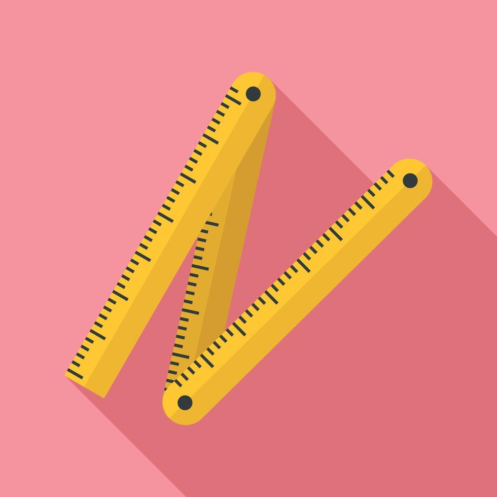 Measurement construct ruler icon, flat style vector